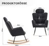 Ergonomischer Schaukelstuhl aus Teddy-Stoff, mit Kopfstütze & Filzschutz, 110 kg Tragkraft,Dunkelgrau Bild 5