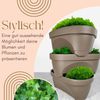 Erdbeertopf Pflanzturm Blumentopf Hoch Pflanzsäule Kräutertopf Balkon Pflanzkübel Kräuterturm Pflanztopf Outdoor Säulentopf SET 3 Ebenen Roller Bild 3