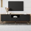 Merax Lowboard mit Soft-Close-Funktion, Hochglanz Fernsehschrank Sideboard (1 St), TV-Schrank mit 2 Türen, Schublade & offenen Fächern, 170 x 36 x 54 cm Bild 4