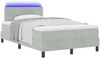 vidaXL LED Boxspringbett mit Kopfteil Hellgrau 120 x 200 cm Samt 3342710 Bild 3