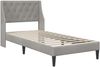 vidaXL Bettgestell mit Matratze Hellgrau 80 x 200 cm Samt 3414759 Bild 4