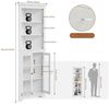 GarveeMore Kleiderschrank Hocher Eckschrank mit Türen und offenen Regalen Bild 4