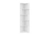 Flieks Bücherregal Standregal mit LED-Beleuchtung und 6 Ebenen, B63,5/T45/H175 cm 1-tlg, Eckbücherregal mit 5 Fächer L-förmig Hochschrank Eckregal Weiß Bild 3