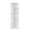 Flieks Bücherregal Standregal mit LED-Beleuchtung und 6 Ebenen, B63,5/T45/H175 cm 1-tlg, Eckbücherregal mit 5 Fächer L-förmig Hochschrank Eckregal Weiß Bild 4
