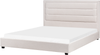 Bett mit Lattenrost Stoff ROUEN 180 x 200 cm Hellbeige Bild 1