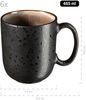 Modernes Geschirr Set für 6 Personen in aufregendem Vintage Look, 18-teiliges Frühstücksgeschirr Service aus Keramik in Grau und Schwarz Bild 2