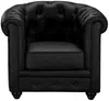 Vente-unique - Sofa 3-Sitzer und 2 Sessel - Kunstleder - Schwarz - CHESTERFIELD Bild 4