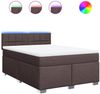 Boxspringbett mit Matratze, Stoff, Viereckige, grauer Fuß, Dunkelbraun, 140x200 cm, true Bild 2