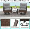 KOMFOTTEU Balkonset, (3-tlg), Terrassenmöbel Set, Schaukelstühle drehbar & Kaffeetisch Bild 2