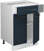 Küchenunterschrank Fame-Line Dunkelblau Hochglanz 60 cm mit Schublade, AP Eiche Vicco Bild 4