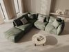 Micadoni Modulares Ecksofa Chris 4-Sitzer Links Strukturierter Stoff Gedämpftes Blau Bild 5