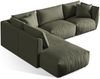 Micadoni Modulares Ecksofa Chris 4-Sitzer Links Strukturierter Stoff Gedämpftes Blau Bild 3
