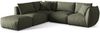 Micadoni Modulares Ecksofa Chris 4-Sitzer Links Strukturierter Stoff Gedämpftes Blau Bild 2