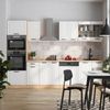 Küchenzeile R-Line Weiß Landhaus/Goldkraft Eiche 300 cm mit Hochschrank, AP Marmor Vicco Bild 4