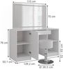 Schminktisch Sherry Weiß/Weiß Hochglanz 128.2 cm mit LED-Spiegel und Hocker Vicco Bild 2