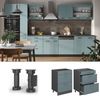 Küchenunterschrank R-Line Blau-Grau 60 cm AP Marmor Vicco Bild 2
