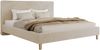 Design Polsterbett LUMARO CLASSIC 200 x 200 cm mit Lattenrost & 12cm hohen Füßen, Doppelbett mit Kopfteil, Konfigurierbar - Creme Plüsch Bild 4