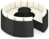 vidaXL 9-tlg. Garten-Sofagarnitur mit Auflagen Poly Rattan Schwarz 3064897 Bild 3