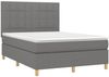 vidaXL Boxspringbett mit Matratze Dunkelgrau 140x200 cm Stoff 3142338 Bild 3