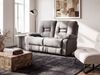 Sofa elektrisch verstellbar 2-Sitzer BERGEN Samtstoff Grau Bild 3