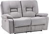 Sofa elektrisch verstellbar 2-Sitzer BERGEN Samtstoff Grau Bild 4