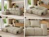 Ecksofa mit Schlaffunktion und Bettkasten, L-form Couch, lose Kissen, Polstersofa - MONIVA - Beige Velours - linke Seite Bild 2