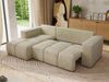 Ecksofa mit Schlaffunktion und Bettkasten, L-form Couch, lose Kissen, Polstersofa - MONIVA - Beige Velours - linke Seite Bild 4