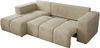 Ecksofa mit Schlaffunktion und Bettkasten, L-form Couch, lose Kissen, Polstersofa - MONIVA - Beige Velours - linke Seite Bild 5