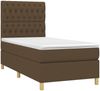 vidaXL Boxspringbett mit Matratze & LED Dunkelbraun 90x190 cm Stoff 3135640 Bild 3