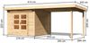 Karibu Woodfeeling Gartenhaus Kandern mit Anbaudach 3 m Breite Gartenhaus aus Holz Holzhaus mit 28 mm Wandstärke inklusive Schleppdach Blockbohlenhaus mit Montagematerial Bild 2