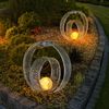 2er LED Solarleuchte, Erdspieß, Kugel, crackle-Glas, H 42 cm Bild 5