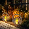 2er LED Solarleuchte, Erdspieß, Kugel, crackle-Glas, H 42 cm Bild 2