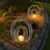 2er LED Solarleuchte, Erdspieß, Kugel, crackle-Glas, H 42 cm Bild 5