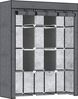 HOMCOM Stoffschrank Kleiderschrank mit Kleiderstangen, 8 Ebenen (Faltschrank, 1-St, Faltbare Garderobe für Schlafzimmer) Vliesstoff, Dunkelgrau, 125 x 43 x 162,5 cm Bild 5