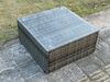 Fimous Gartenmöbel Sets im Freien 6-Sitzer Wicker Rattan Möbel Sofa Sets mit quadratischem Couchtisch Liebe Sitz Sofa 2 Kleine Fußhocker Beistelltisch Bild 3