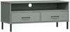 vidaXL TV-Schrank OSLO mit Metallbeinen Grau Massivholz Kiefer [351025] Bild 2
