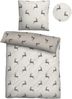 biberna 0840508 Melange-Flanell Bettwäsche HIRSCH KLEIN, kitt, 1x 155x220 cm + 1x 80x80 cm Bild 5
