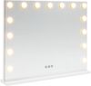 vidaXL LED Schminkspiegel Weiß 58 x 10 x 47 cm Glas und Stahl 42020527 Bild 2
