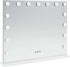 vidaXL LED Schminkspiegel Weiß 58 x 10 x 47 cm Glas und Stahl 42020527 Bild 4