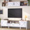 TV-Wand-Set aus MDF, 180 x 40 x 50 cm, mit TV-Schrank und Hängevitrine in Weiß Bild 4