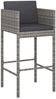 vidaXL 5-tlg. Gartenbar-Set mit Kissen Poly Rattan Grau 3094776 Bild 3