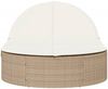 vidaXL Doppel-Sonnenliege mit Auflagen Beige Poly Rattan 368650 Bild 3