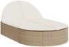 vidaXL Doppel-Sonnenliege mit Auflagen Beige Poly Rattan 368650 Bild 2
