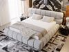 GRAINGOLD Mellow Polsterbett 140x200, mit hohem Kopfteil und Bettkasten, Velour-Stoff, Hellgrau Bild 4
