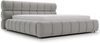 GRAINGOLD Mellow Polsterbett 140x200, mit hohem Kopfteil und Bettkasten, Velour-Stoff, Hellgrau Bild 2