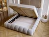 GRAINGOLD Averia Polsterbett 160x200, Doppelbett mit Kopfteil, Bettkasten, Velour-Stoff, Hellgrau Bild 5