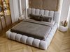 GRAINGOLD Averia Polsterbett 160x200, Doppelbett mit Kopfteil, Bettkasten, Velour-Stoff, Hellgrau Bild 4