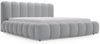 GRAINGOLD Averia Polsterbett 160x200, Doppelbett mit Kopfteil, Bettkasten, Velour-Stoff, Hellgrau Bild 2