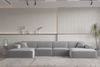 Wohnlandschaft U-Form CELES PREMIUM in Stoff Opera Velvet Hellgrau Bild 5