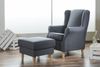 Ohrensessel Karlen Bezug Flachgewebe Buche natur / denim 22011 Bild 5